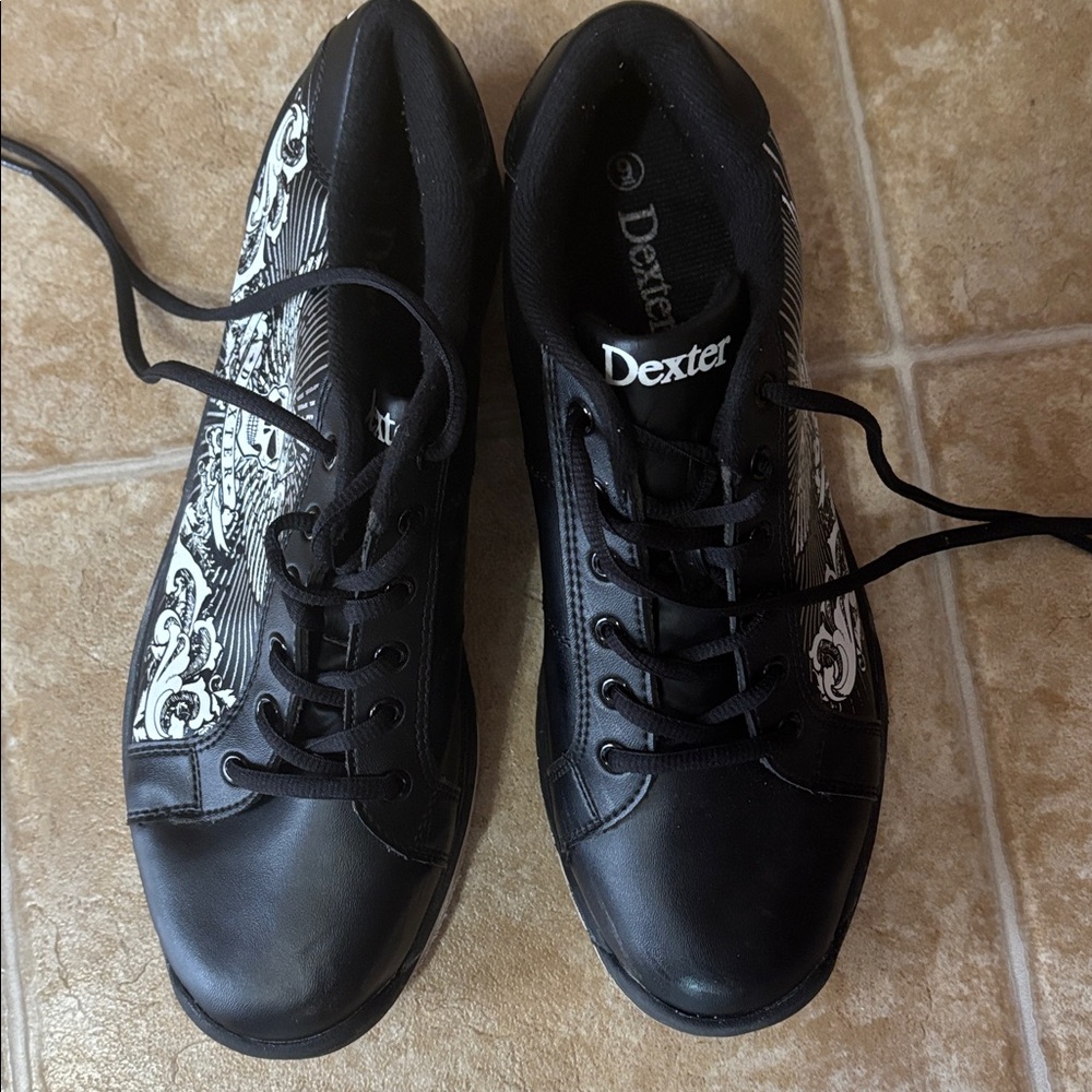 Black Dexter Bowling Shoes  with White Graphic Design